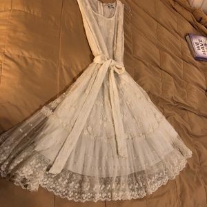 Beautiful white net pattern dress.